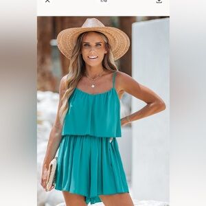 Teal Sleeveless Romper